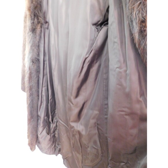 Real Beaver Fur Full Length Coat w/ Hood Evans Collection *See Measurements* - Picture 15 of 16